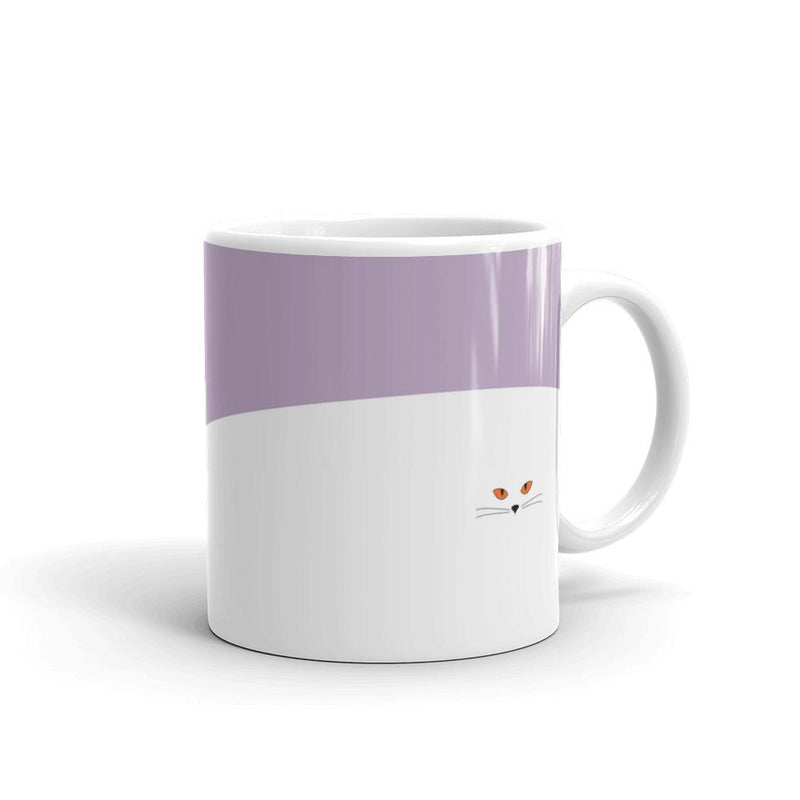 Inscrutable Cat Juicy Fruity Damson Mug Right Side View in 11oz