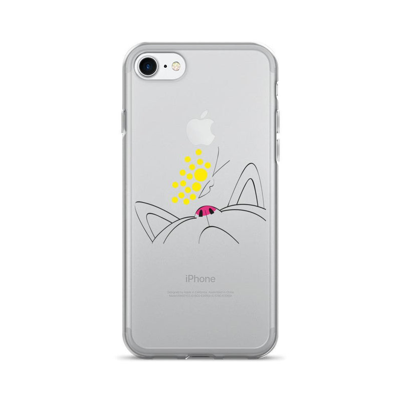Minimalist Cat 'Yellow Butterfly' iPhone 7/7 Plus Case