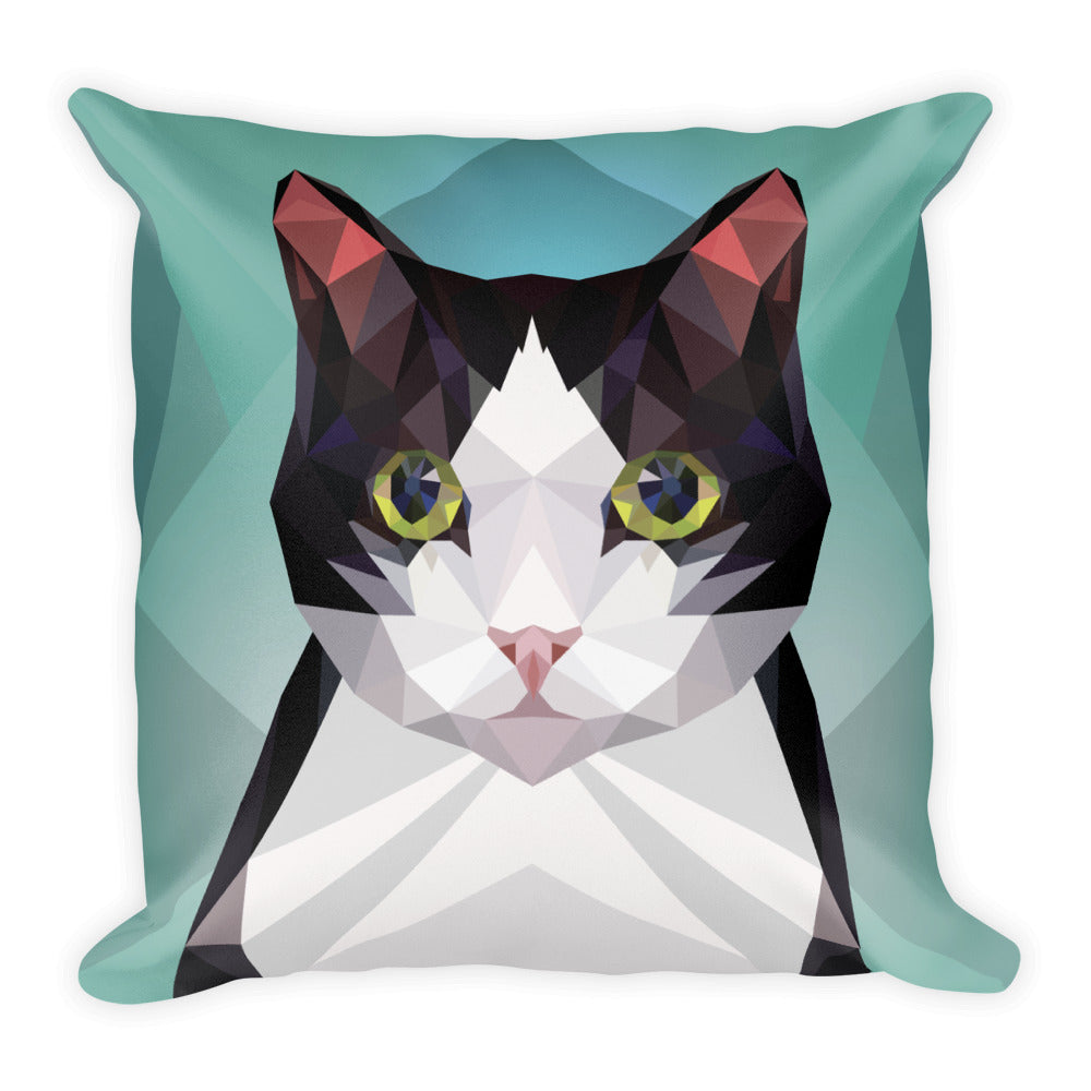 Color-Me Cat 'Tuxedo' Square Pillow