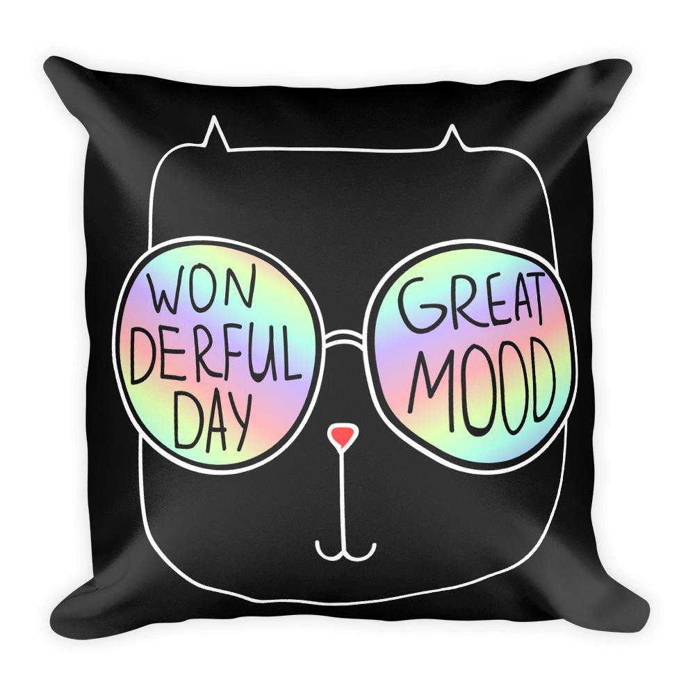 Summer Cat 'Wonderful Day' Square Pillow