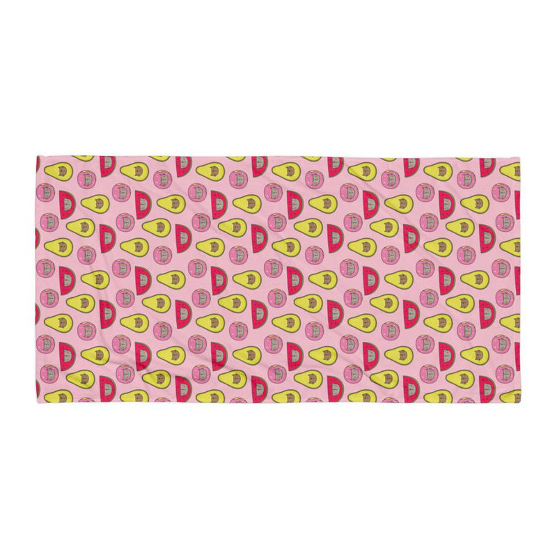 Summer Cat 'Pink Fruity Medley' Versatile Lightweight Towel