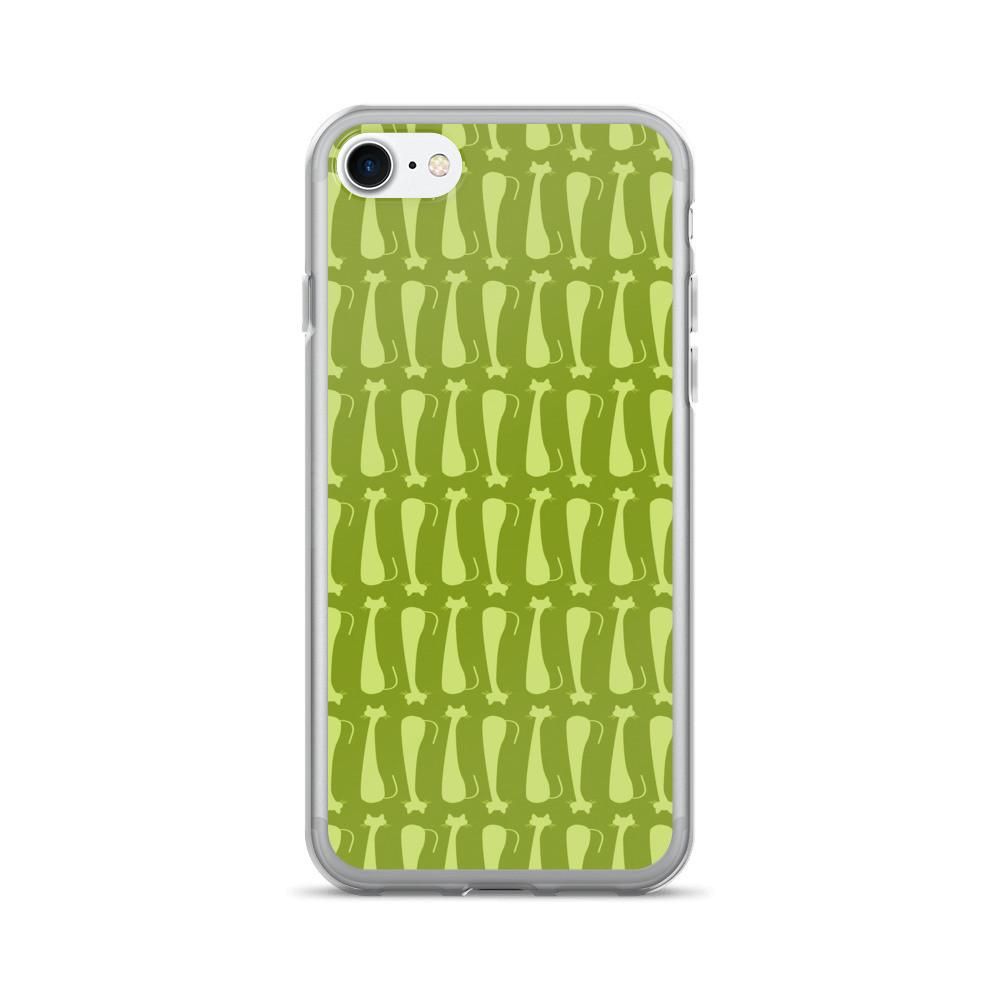 Pattern Cat 'Skinny Cat Green' iPhone 7/7 Plus Case