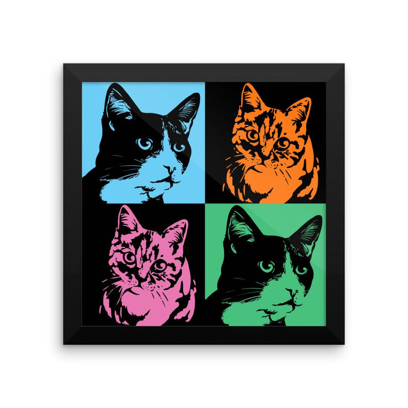 Pop Art Cat Matt Framed Poster