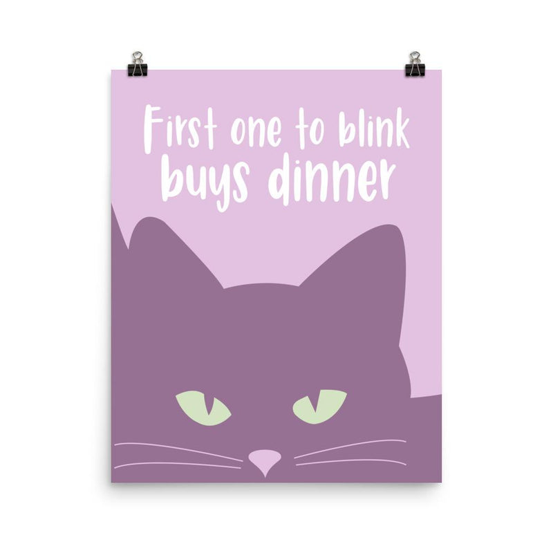 Inscrutable Cat 'Mauve Blink' Unframed Matt Poster