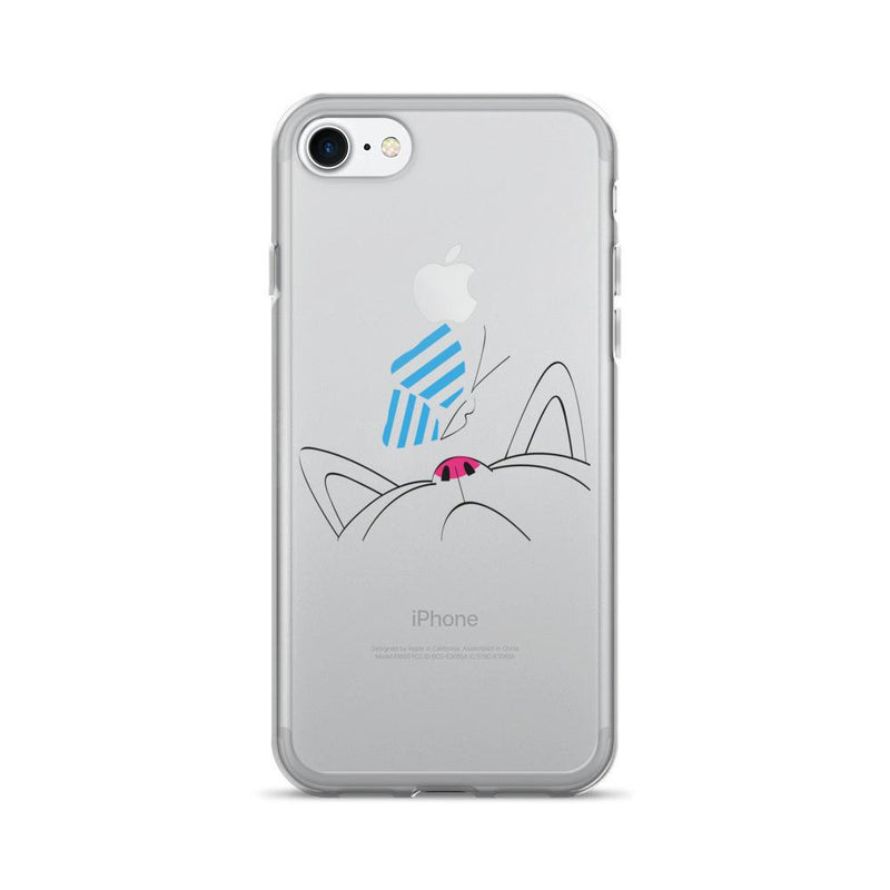 Minimalist Cat 'Butterfly Blue' iPhone 7/7 Plus Case
