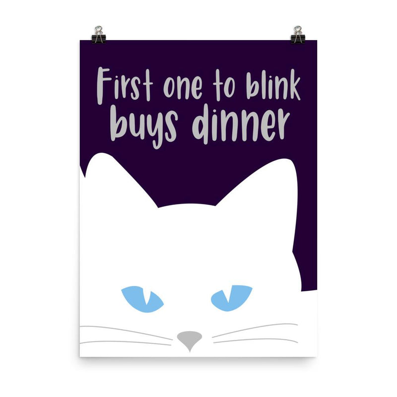 Inscrutable Cat 'Blink Midnight' Unframed Matt Poster