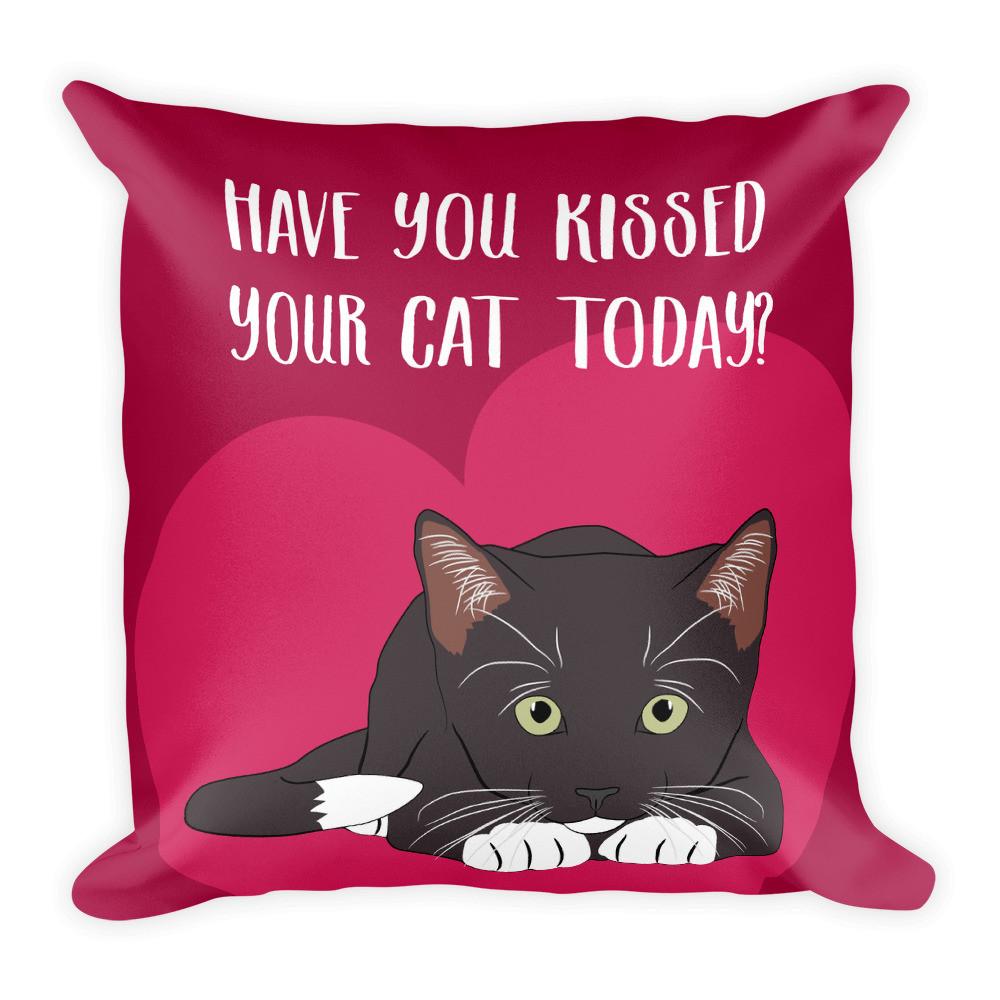 Catitude Cat 'Kiss' Square Pillow
