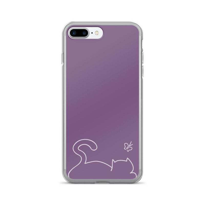 Minimalist Cat 'Recline Plummy' iPhone 7/7 Plus Case