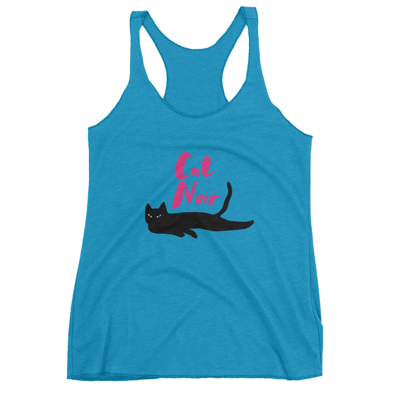 Cat noir cool tank for people who love black cats. Fierce black cat under the moon.