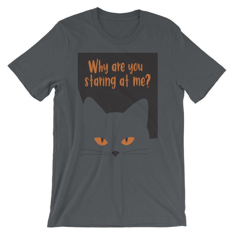 Inscrutable Cat 'Staring' Unisex Short Sleeve T-Shirt