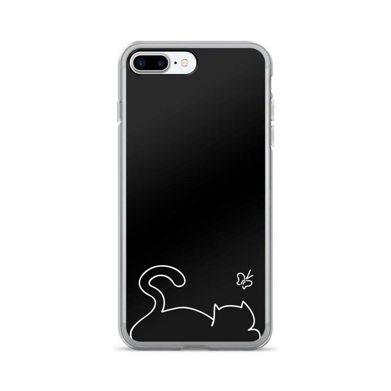 Minimalist Cat 'Recline Cat Noir' iPhone 7/7 Plus Case