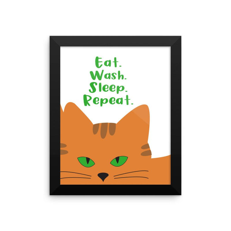 Inscrutable Cat 'Repeat' Framed Matt Poster