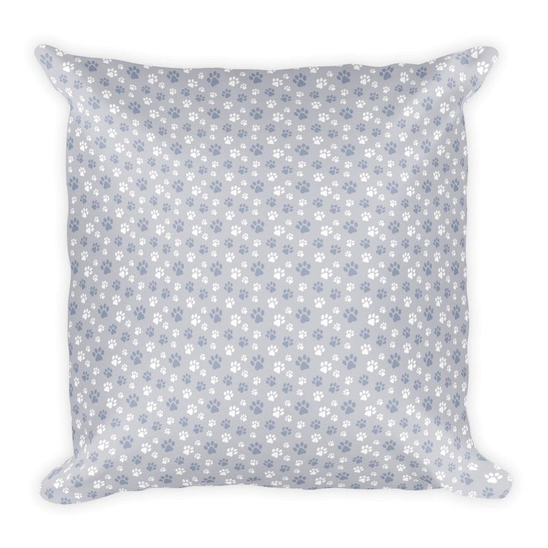 Pattern Cat 'Paw Prints Silver Grey' Square Pillow