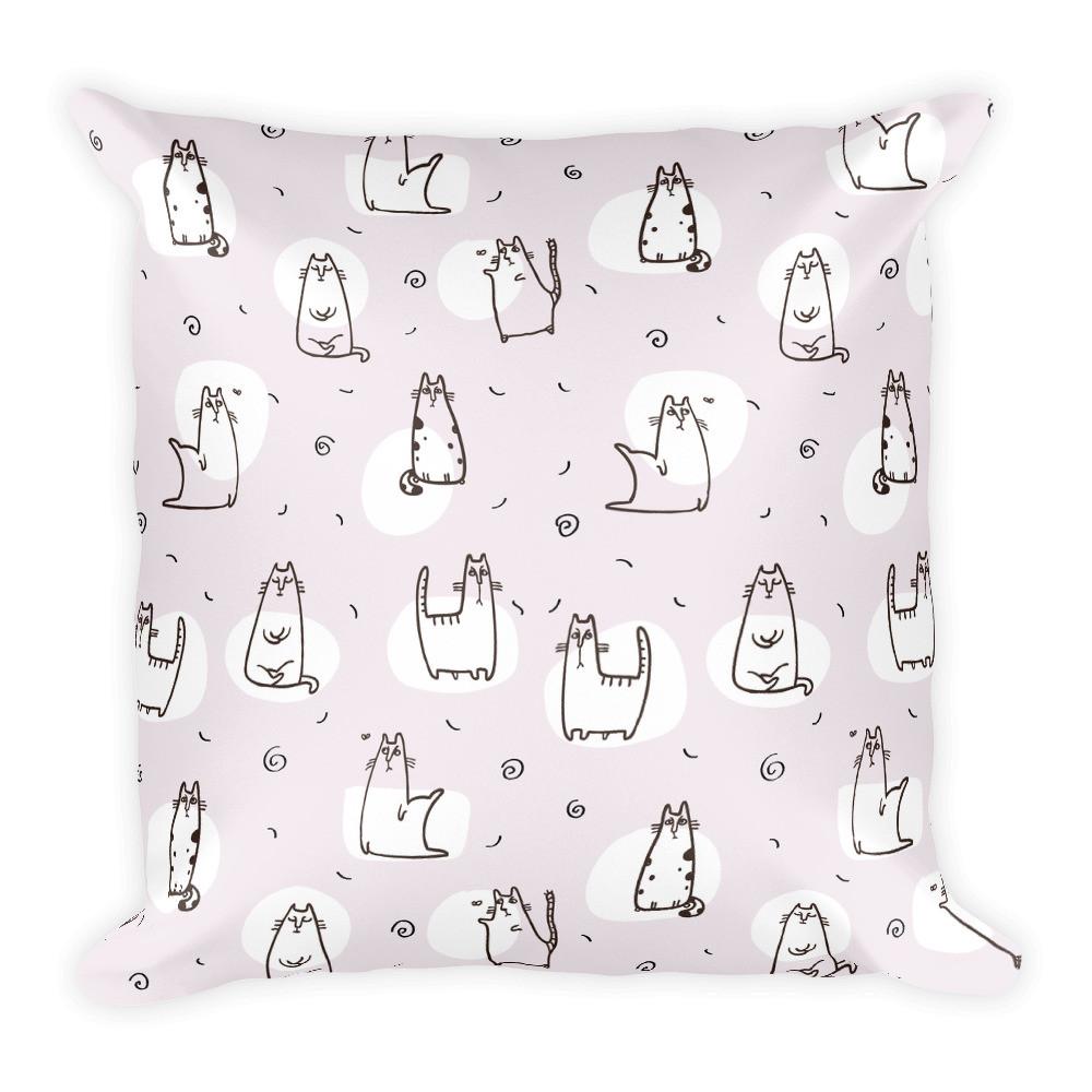 Pattern Cat 'Cool Cat Blush' Square Pillow
