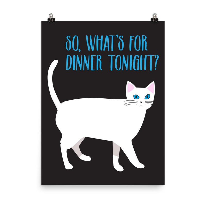 Catitude Cat 'Dinner' Unframed Matt Poster