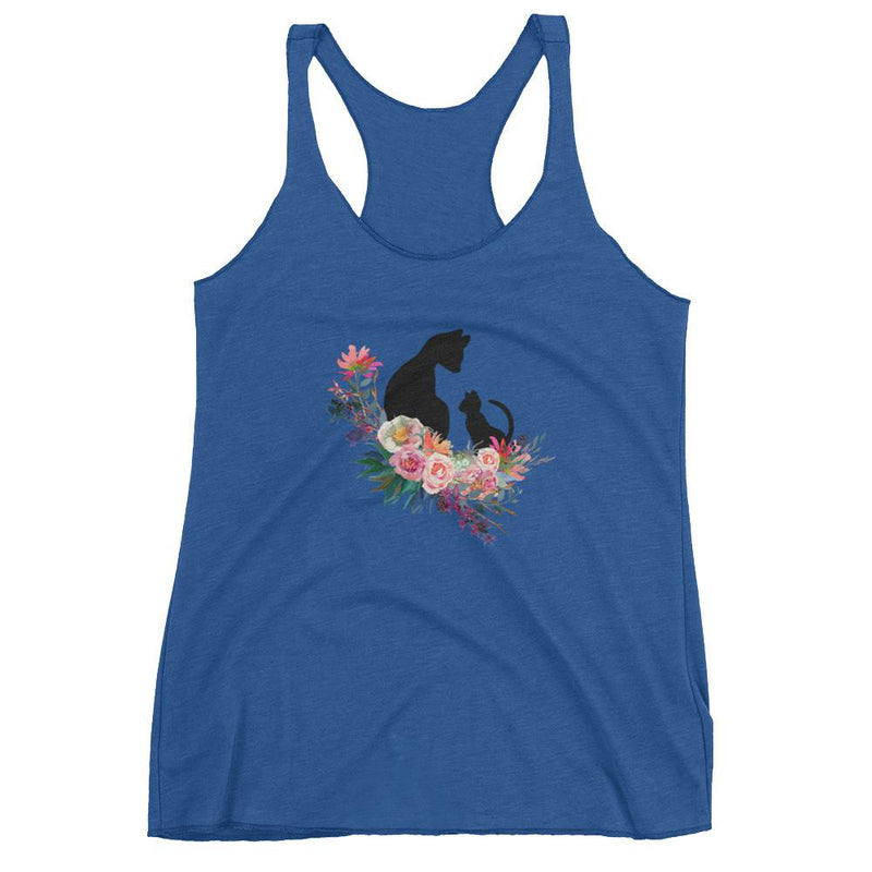 Floral Cat 'Family' Women's Tank Top