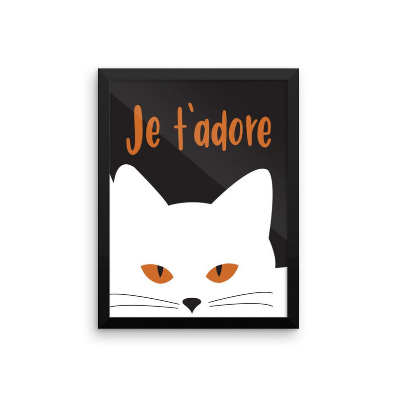 Inscrutable Cat 'Je T'Adore' Framed Matt Poster