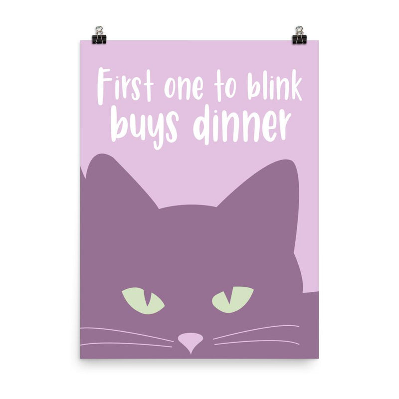 Inscrutable Cat 'Mauve Blink' Unframed Matt Poster