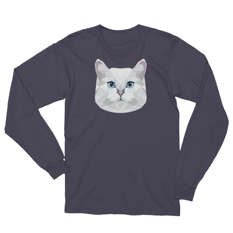 Color-Me Cat British Shorthair Unisex Long Sleeve T-Shirt in Dark Gray