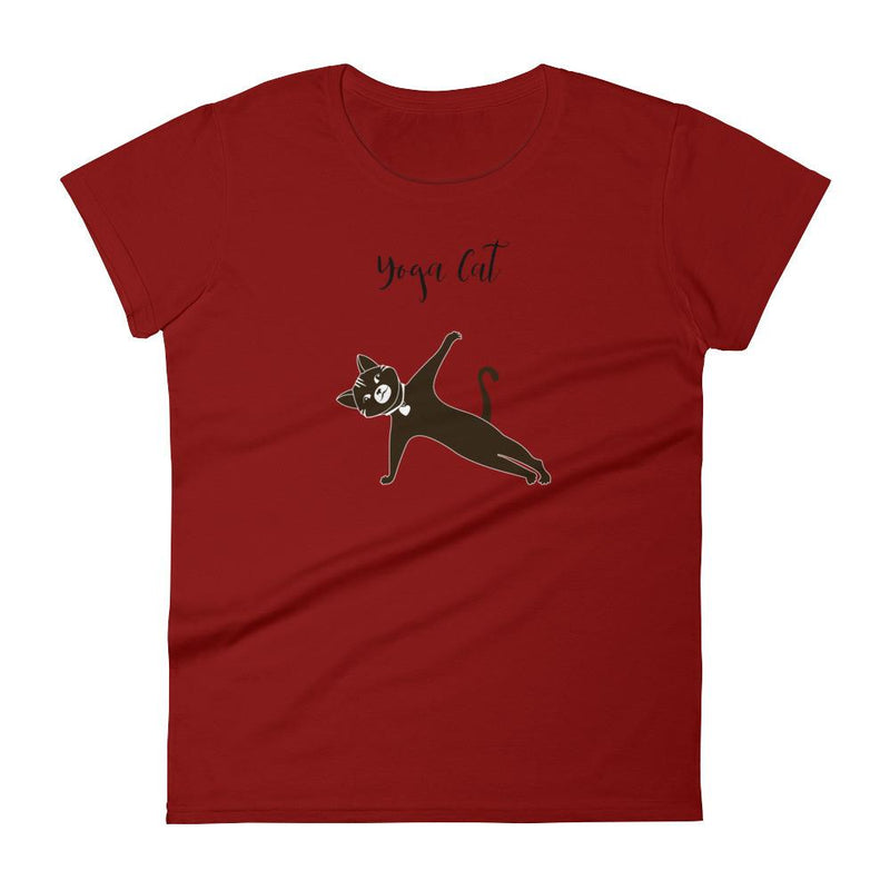 Yoga Cat "Side Plank' Women's Short Sleeve T-Shirt