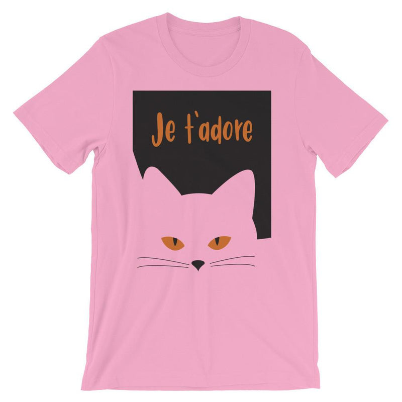 Inscrutable Cat 'Je T'Adore'  Unisex Short Sleeve T-Shirt