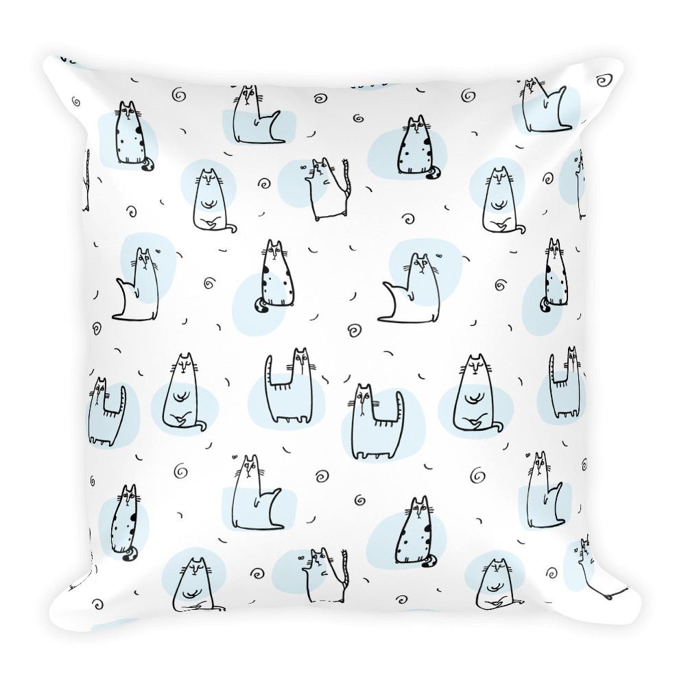 Pattern Cat 'Cool Cat Eggshell' Square Pillow