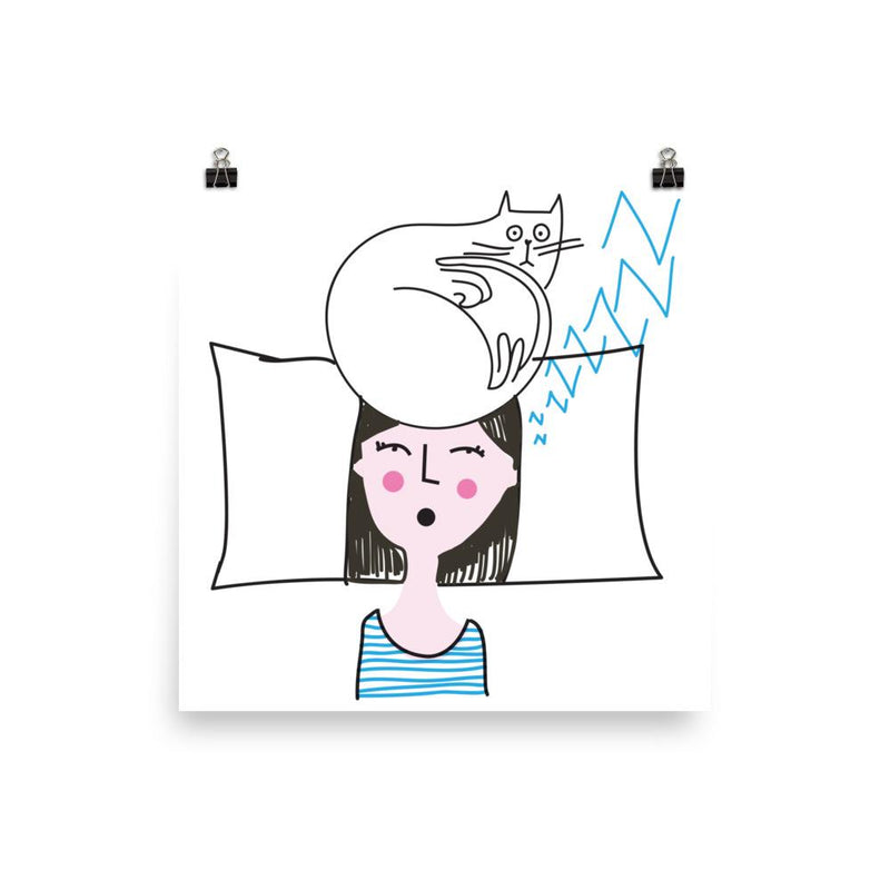 Rascal Cat 'Bed Head' Unframed Matt Poster