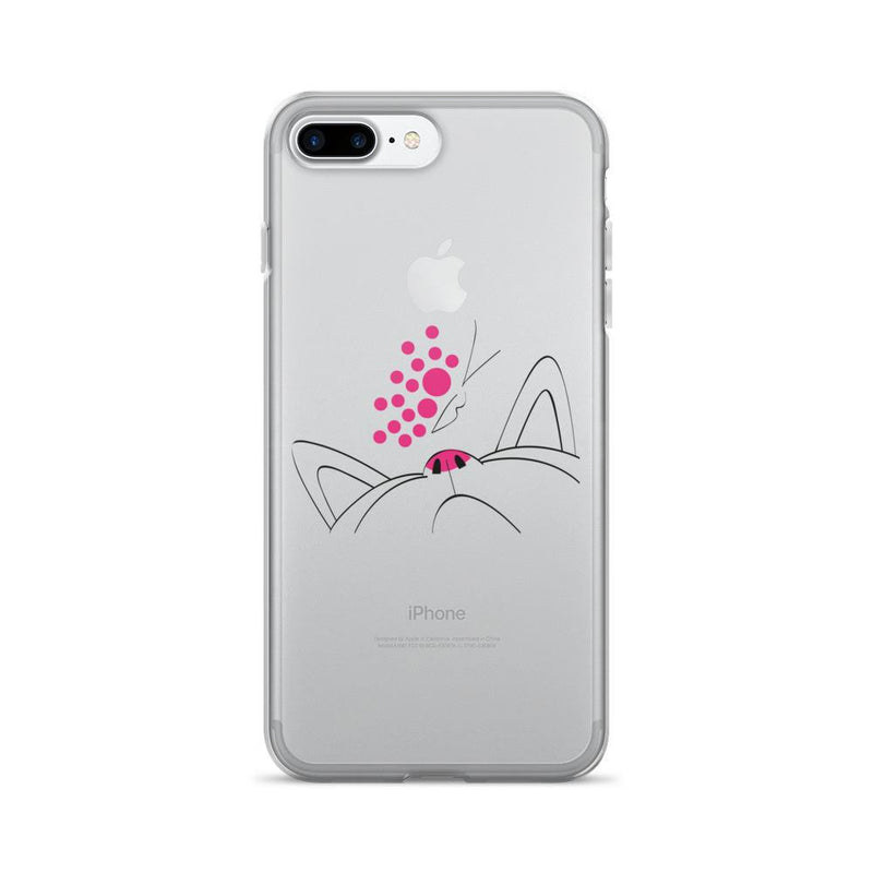 Minimalist Cat 'Pink Butterfly' iPhone 7/7 Plus Case