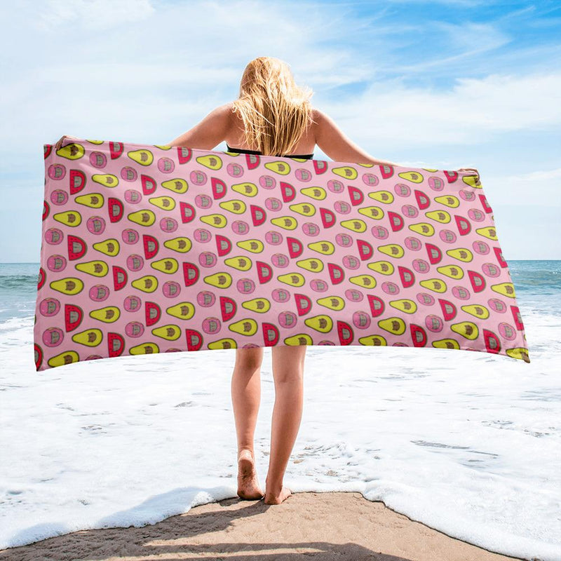 Summer Cat 'Pink Fruity Medley' Versatile Lightweight Towel