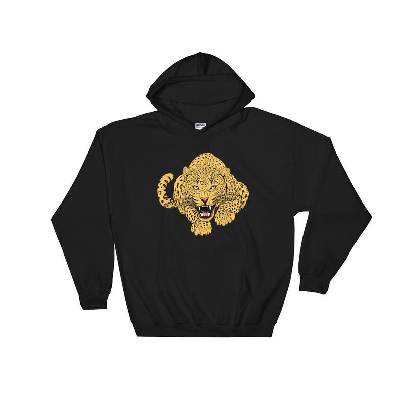 wild cat pouncing leopard essential comfy hoodie