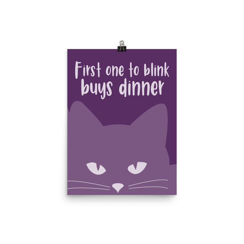 Inscrutable Cat "Purple Blink' Unframed Matt Poster