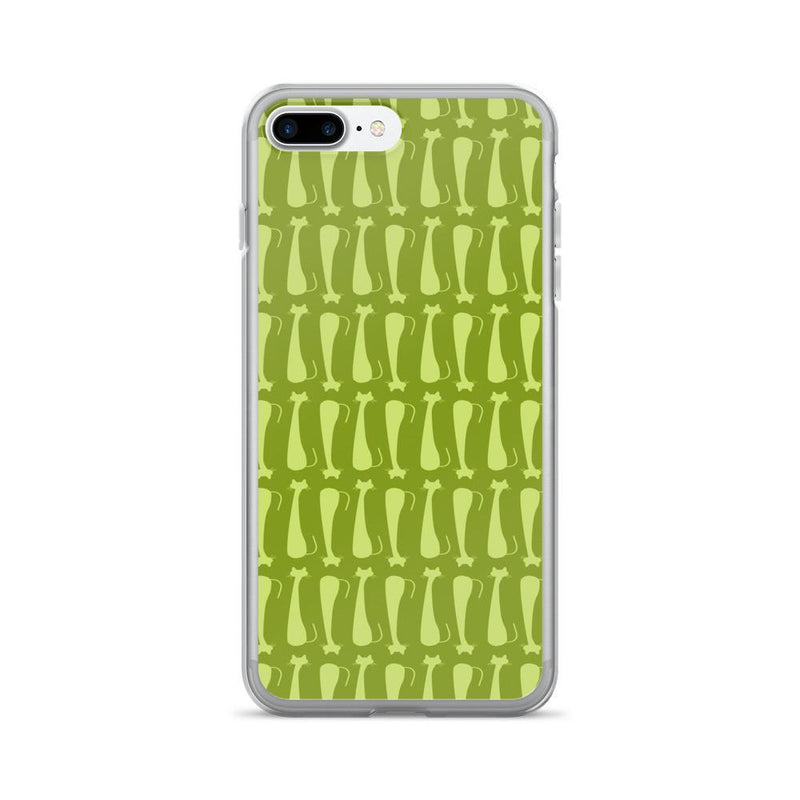 Pattern Cat 'Skinny Cat Green' iPhone 7/7 Plus Case