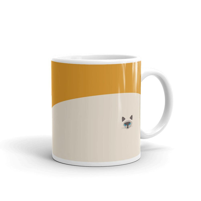 Inscrutable Cat Siamese Cat Gold Mug Left Side in 11oz