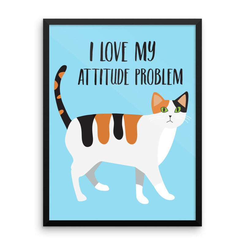 Catitude Cat 'Attitude' Framed Matt Poster