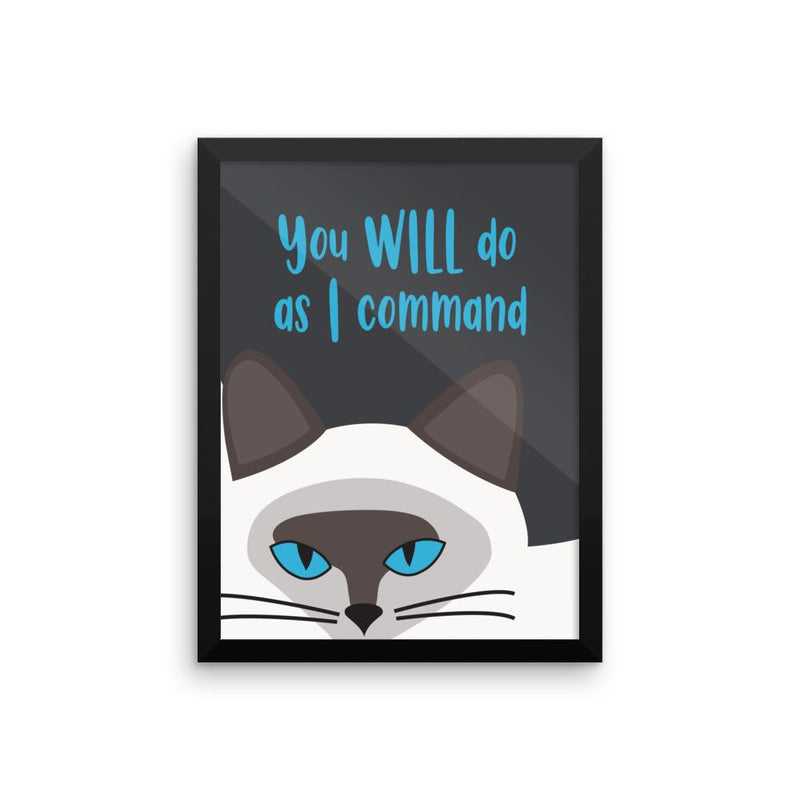 Inscrutable Cat ' Command' Framed Matt Poster