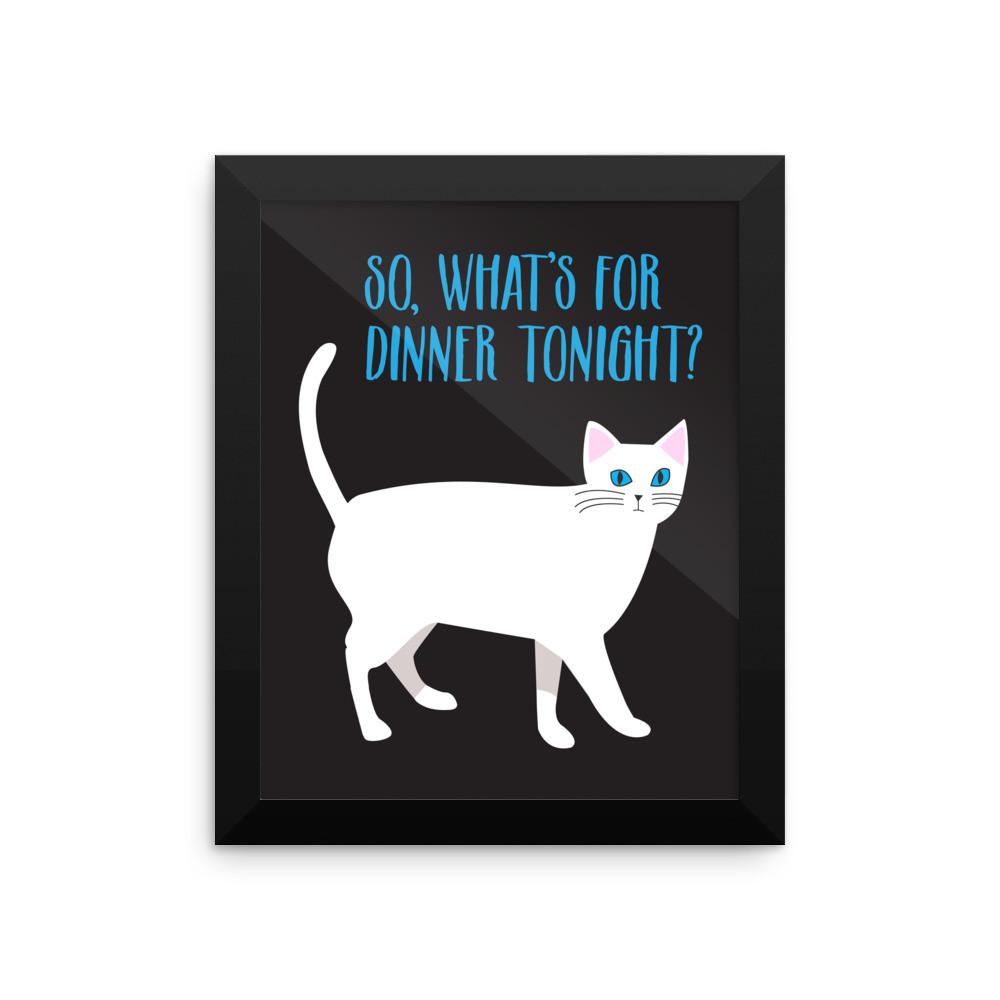 Catitude Cat 'Dinner' Framed Matt poster
