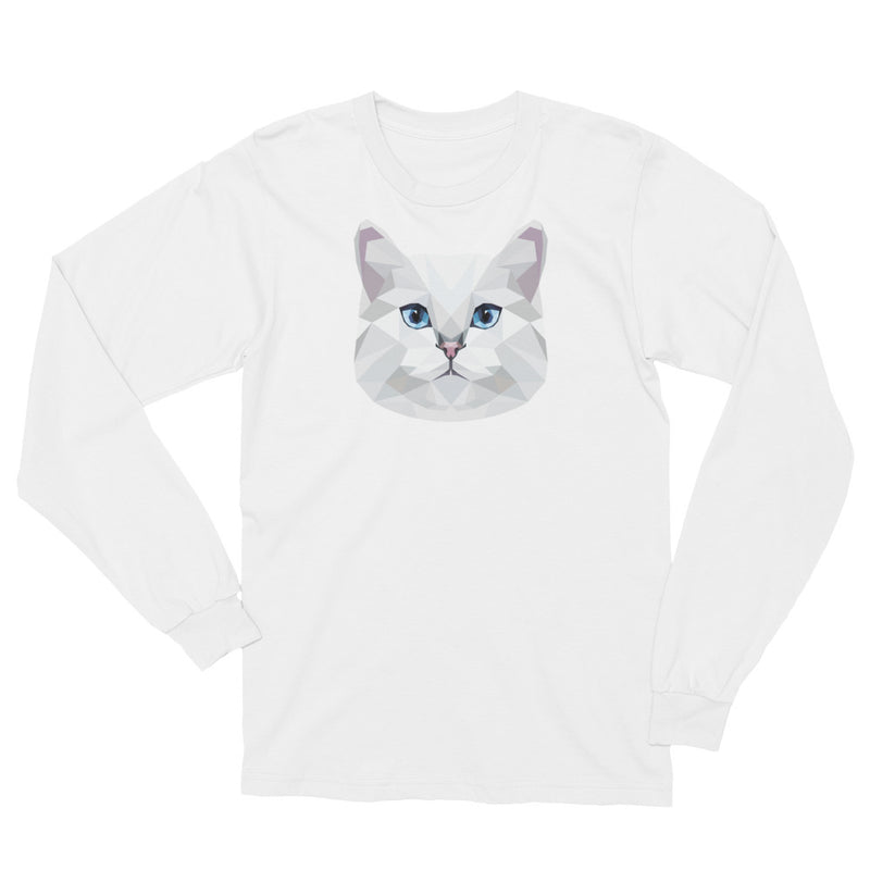 Color-Me Cat British Shorthair Unisex Long Sleeve T-Shirt in White