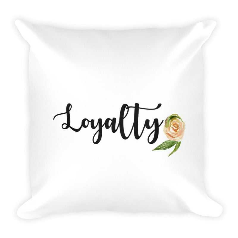 Floral Cat 'Loyalty' Square Pillow