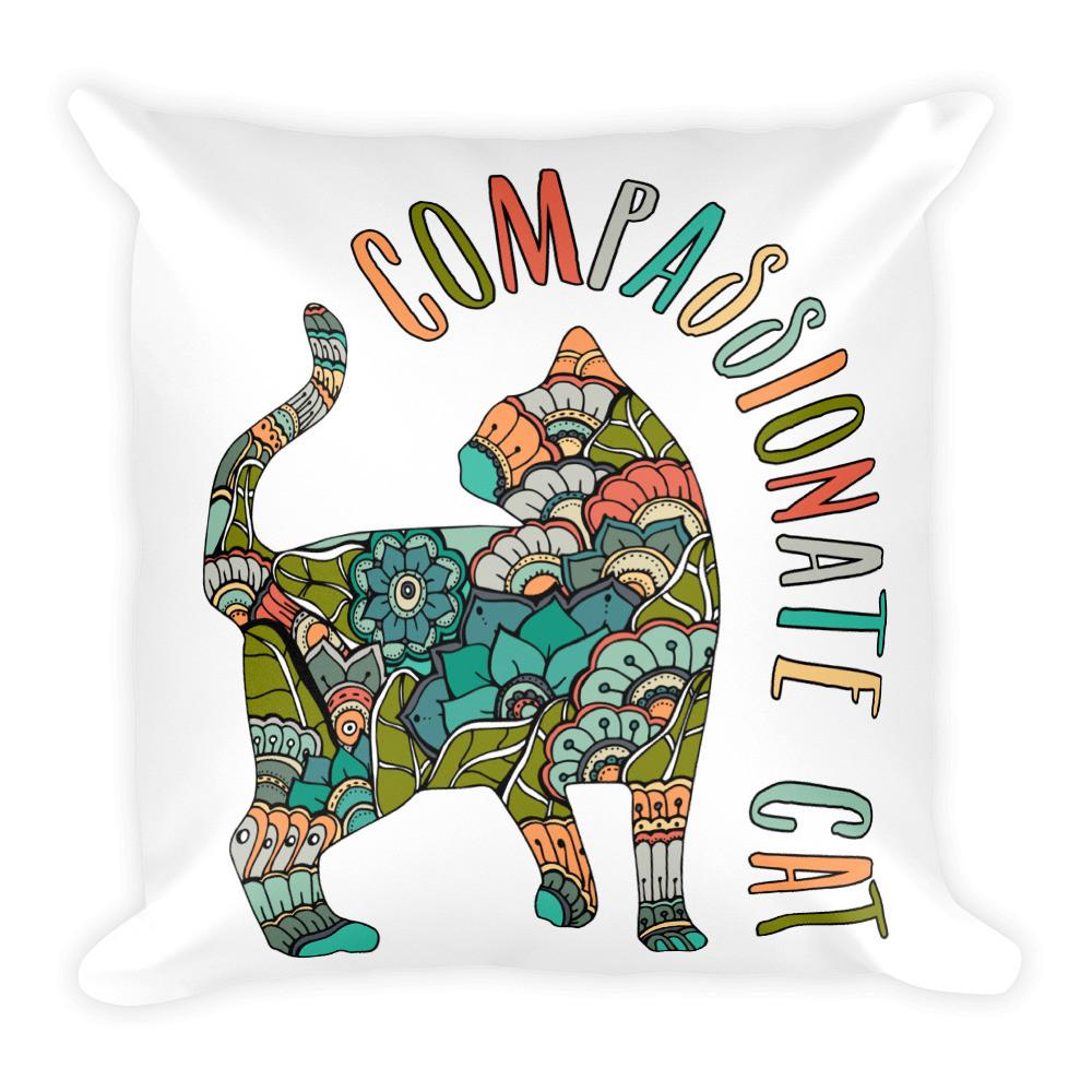Compassionate Cat Square Pillow