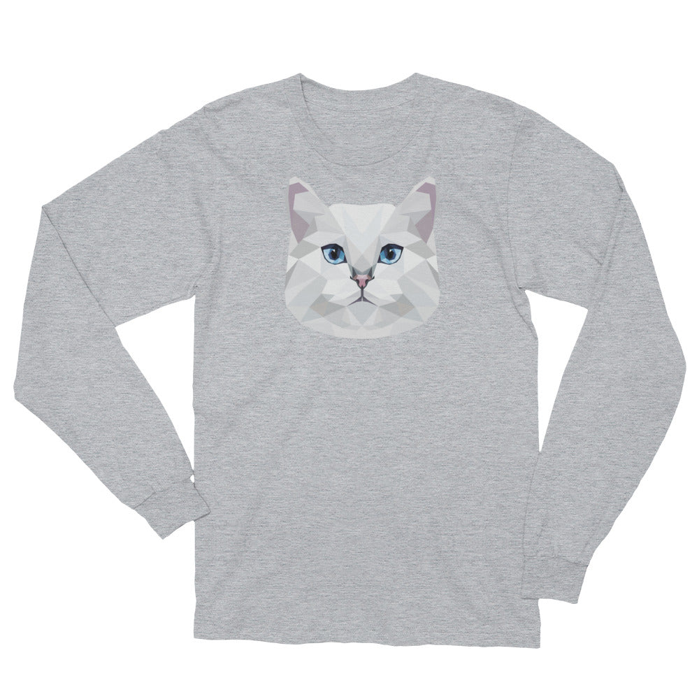 Color-Me Cat British Shorthair Unisex Long Sleeve T-Shirt in Gray