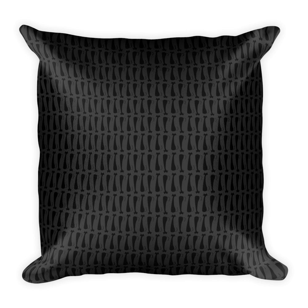 sleek black patterned pillow for cat lovers