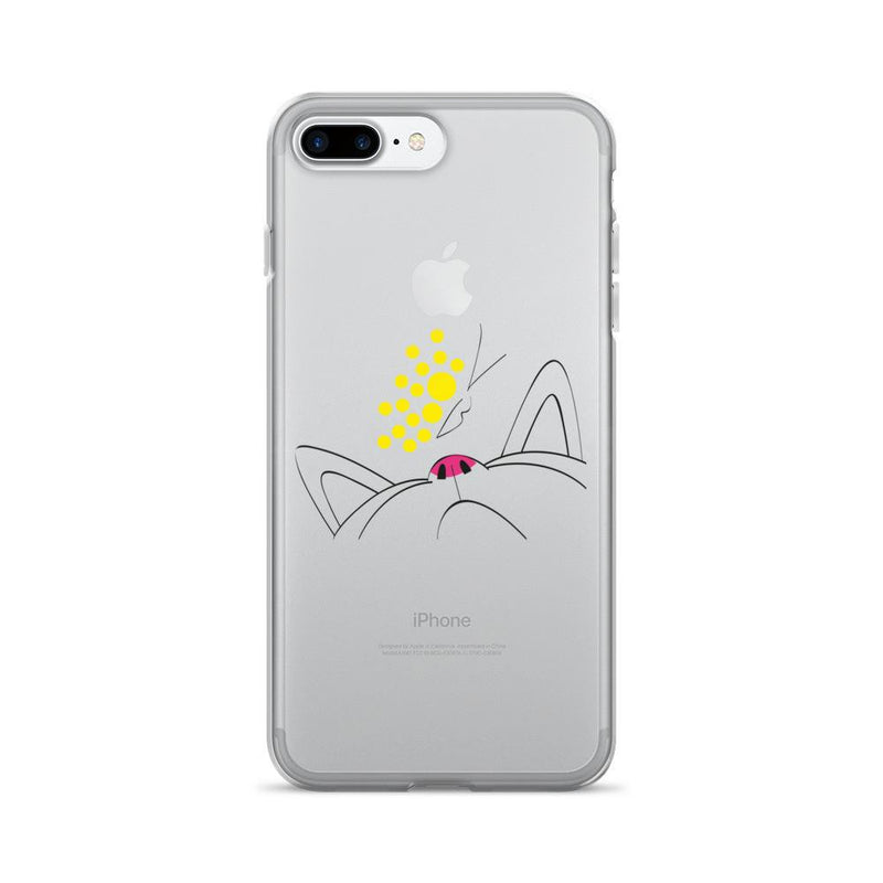 Minimalist Cat 'Yellow Butterfly' iPhone 7/7 Plus Case
