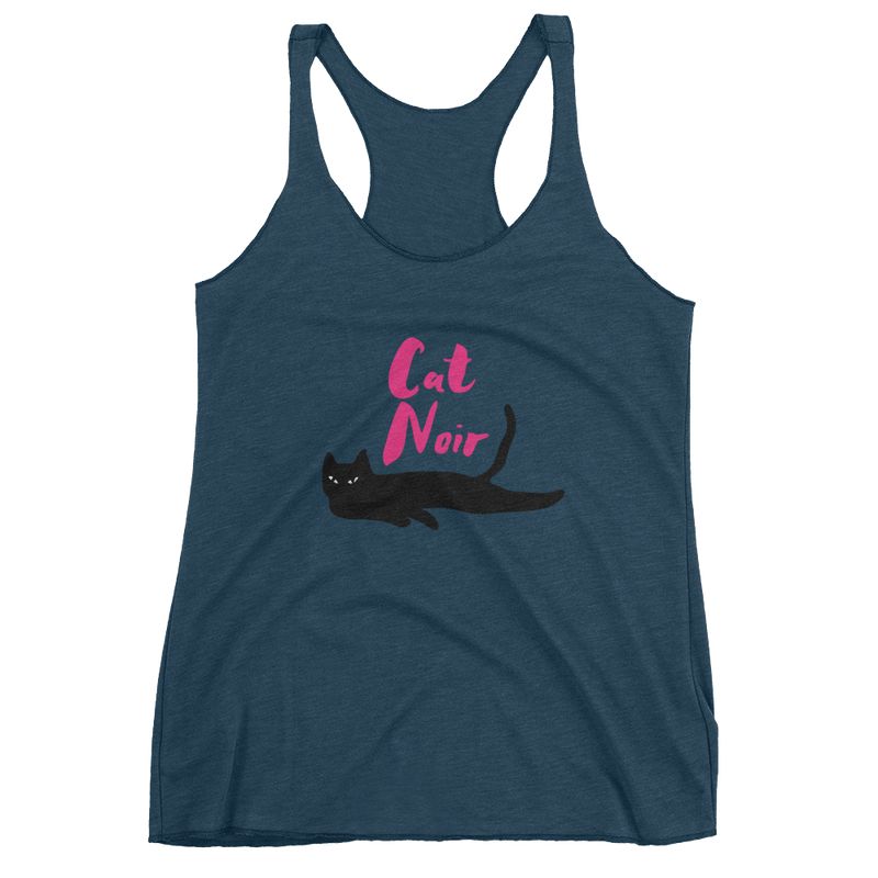 Cat noir cool tank for people who love black cats. Fierce black cat under the moon.
