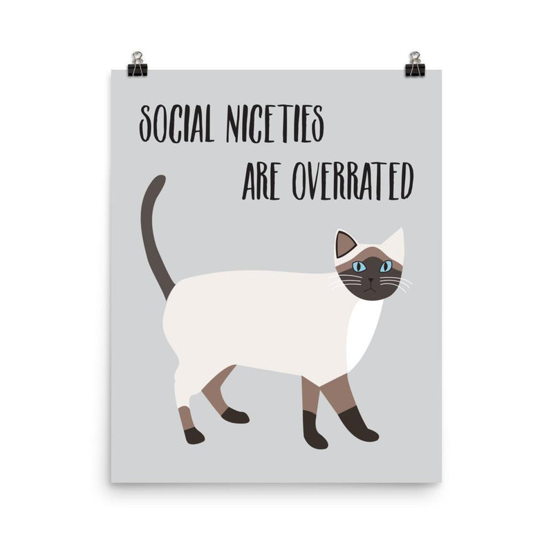 Catitude Cat 'Social Niceties' Unframed Matt Poster