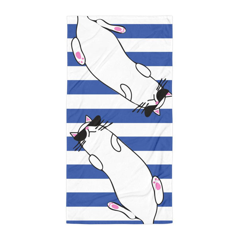 Summer Cat 'Blue Stripe' Versatile Lightweight Towel