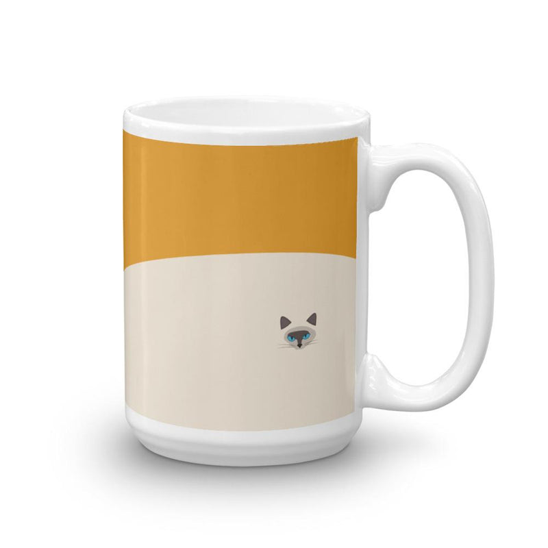 Inscrutable Cat Siamese Cat Gold Mug Left Side in 15oz