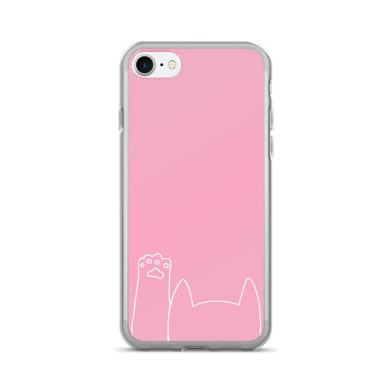 Minimalist Cat 'Hands Up Pink' iPhone 7/7 Plus Case