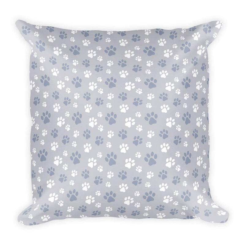 Pattern Cat 'Paw Prints Silver Grey' Square Pillow