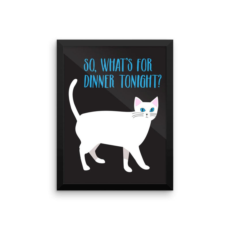 Catitude Cat 'Dinner' Framed Matt poster