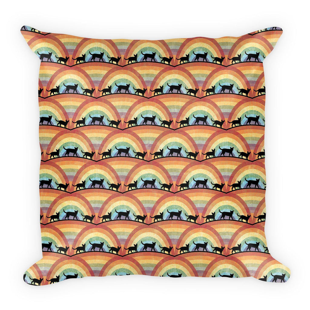 Pattern Cat 'Rainbow Bridge Black Cat' Pillow